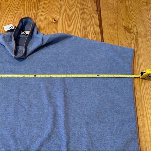 NWT Tuckernuck Women’s Leather Trim Funnel Piper Poncho One Size Slate Blue - Picture 9 of 12